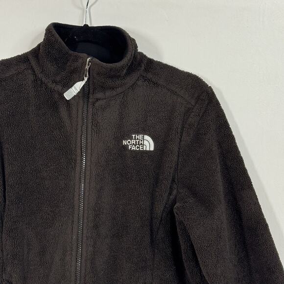 TNF The North Face Osito Brown Womens M Mock Neck Fuzzy Teddy Fleece Jacket - Picture 1 of 8